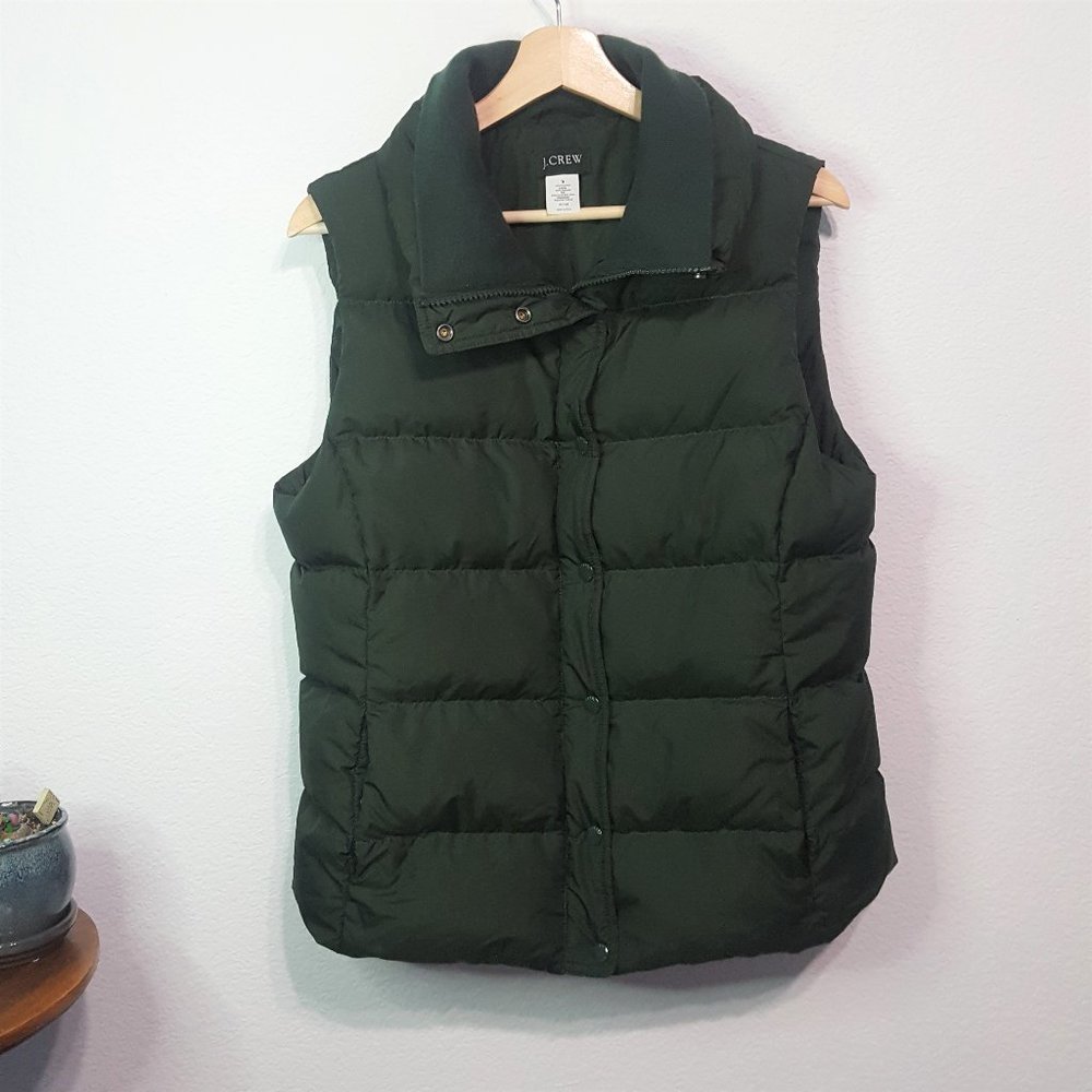 J. Crew Puffer Vest Green Size Large